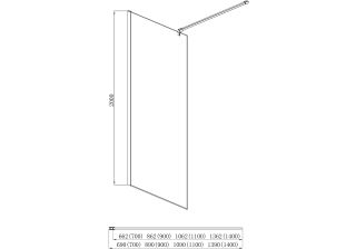 Душевая перегородка Aquatek Walk in с держателем AQ WIW 11020BL 110 см чёрный матовый